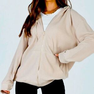 Princess Polly I’m Obsessed Oversized Waffle Zip Up